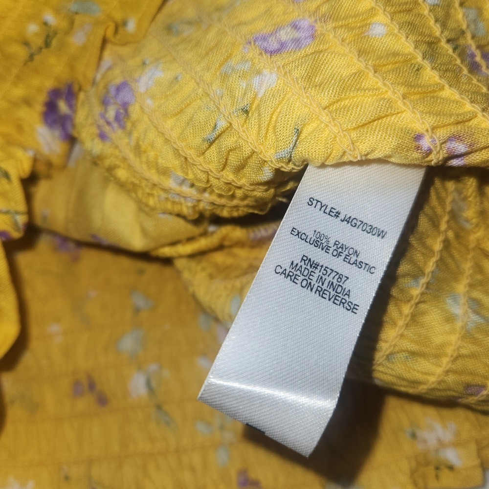 NWT Jolie & Joy Top Coquette Crop M Yellow Purple Floral Fairycore Summer - Picture 6 of 8